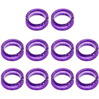 Los mejores  - 10 Unids Suave Anillo de Dedo de Caucho Anillo Protector para Tijeras de Peluquería - Púrpura